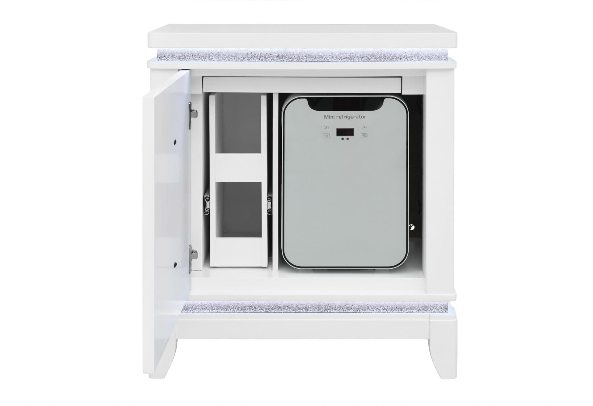 ALINA WHITE QUEEN BED GROUP WITH LED, COOLER, SPEAKER AND USB - thumbnail 3