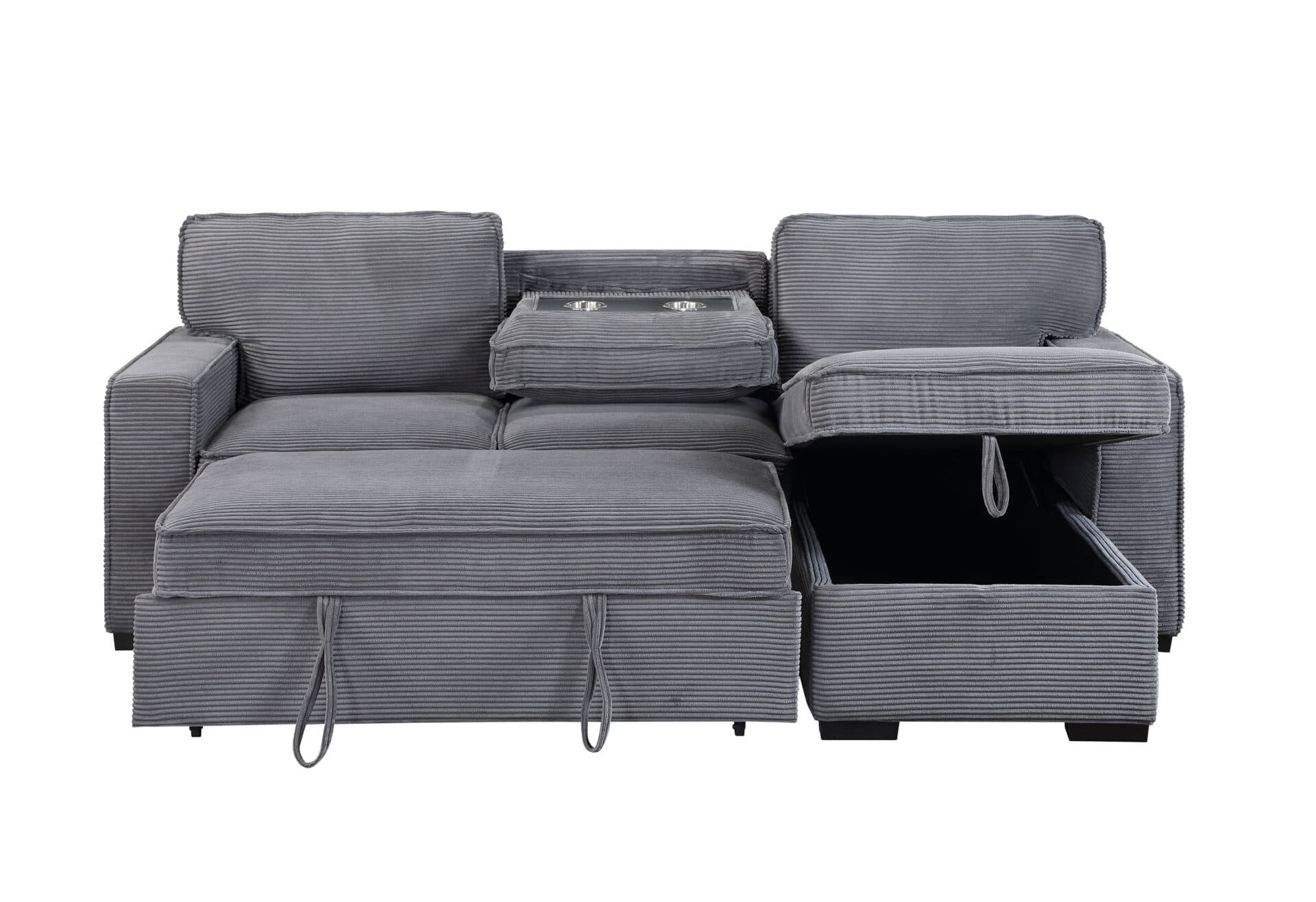 U0203 LIGHT GREY REVERSIBLE SOFA BED - thumbnail 4
