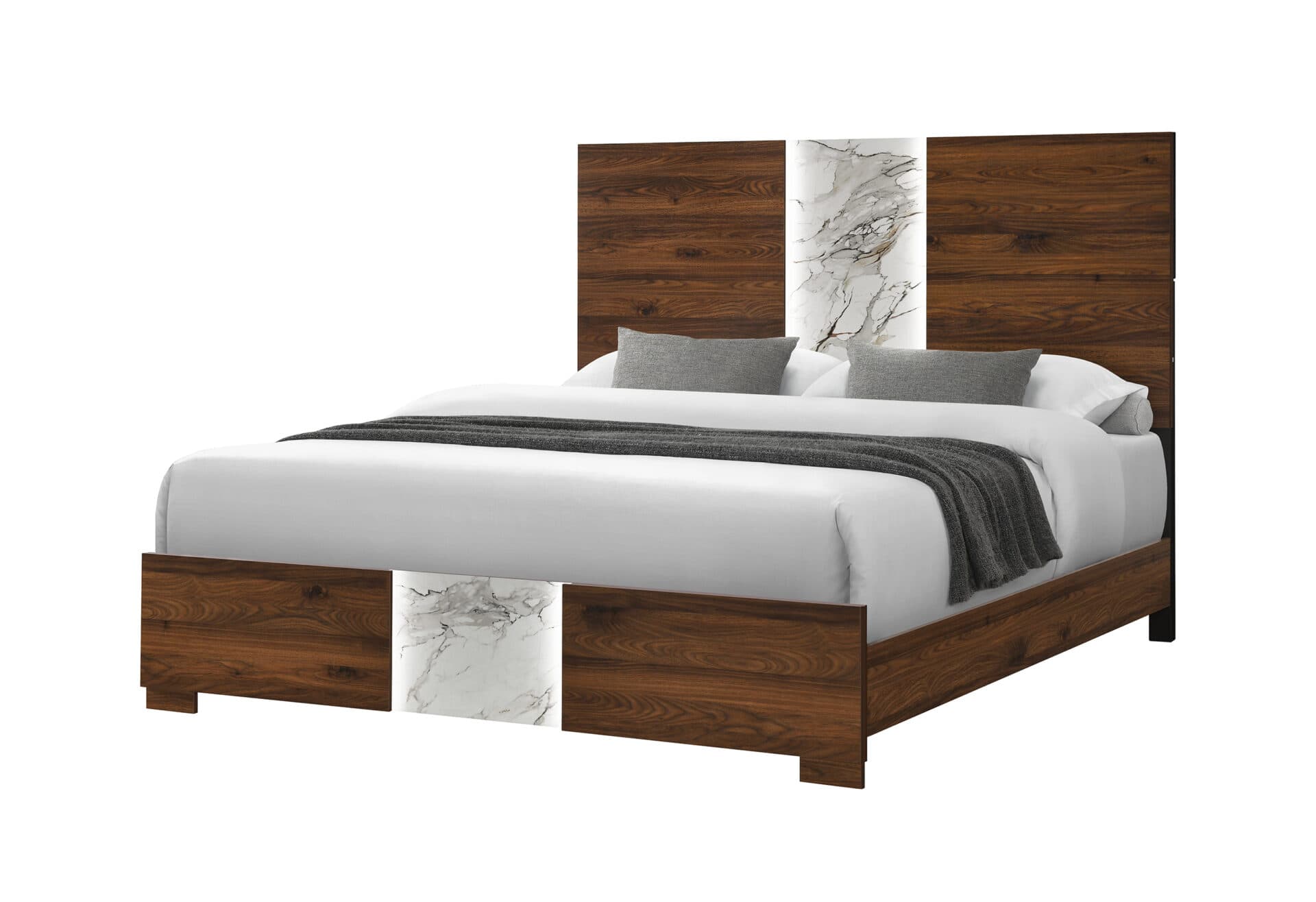 PHOEBE BROWN FULL BED WITH LED - thumbnail 2