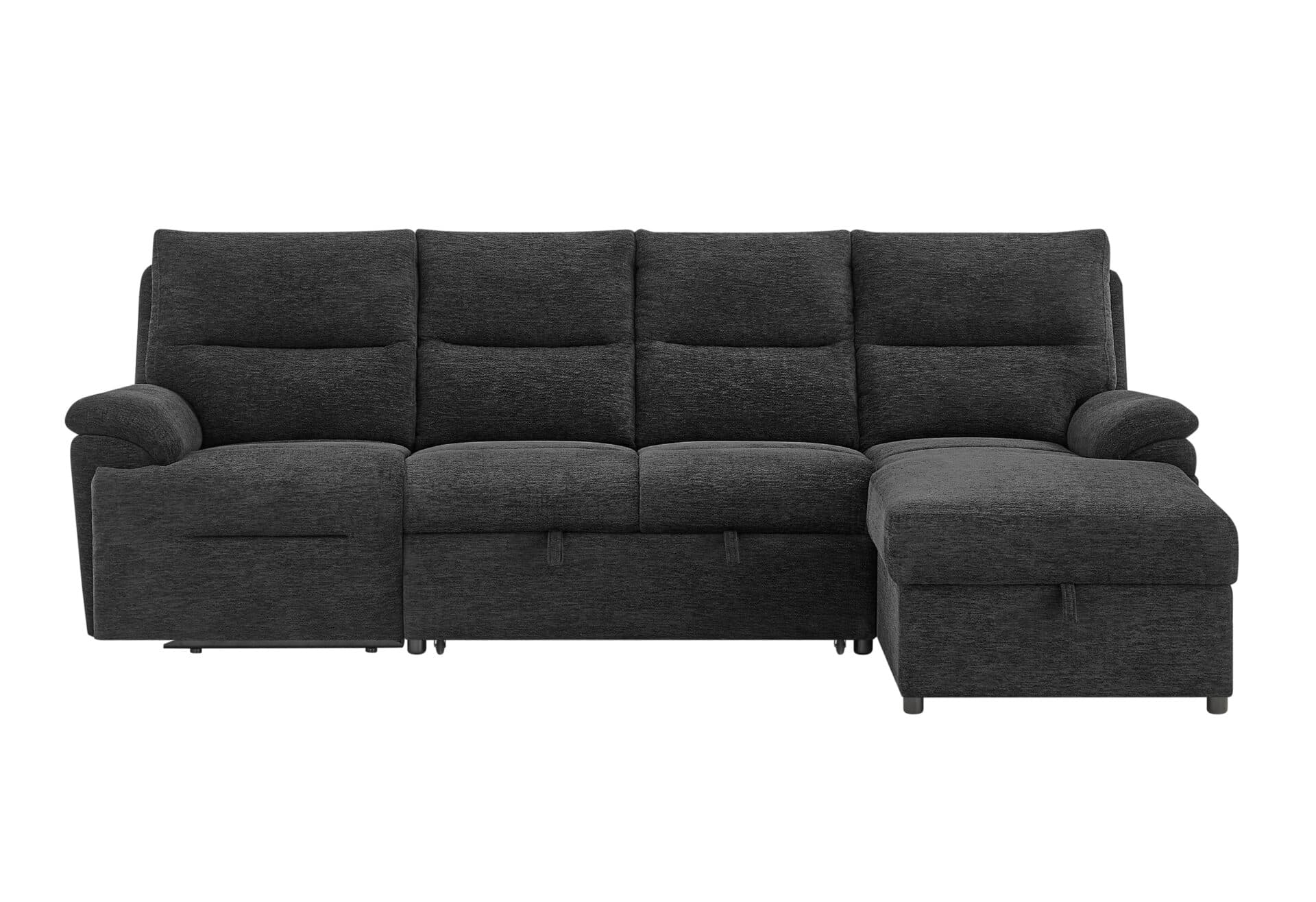 U3823 BLACK LOVESEAT WITH PULL OUT SOFA BED