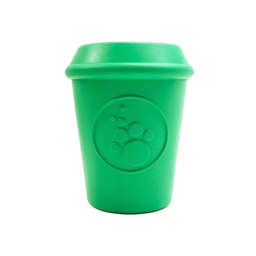 NEW! Durable Rubber Coffee Cup Chew Toy & Tread Dispenser
