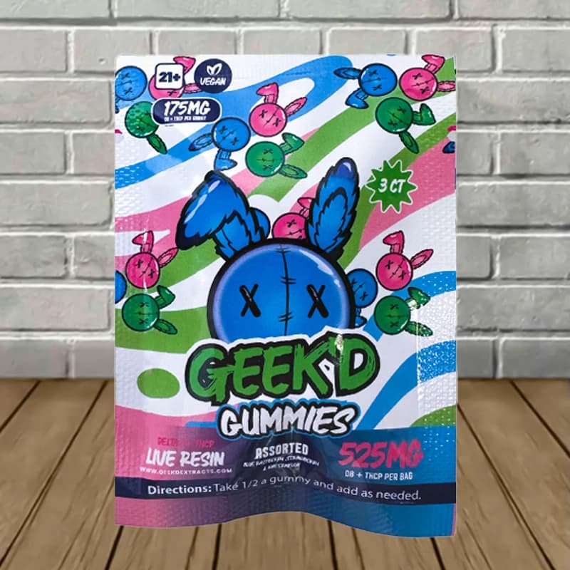 Geek’d Delta-8 + THCp – Assorted 525mg Gummies