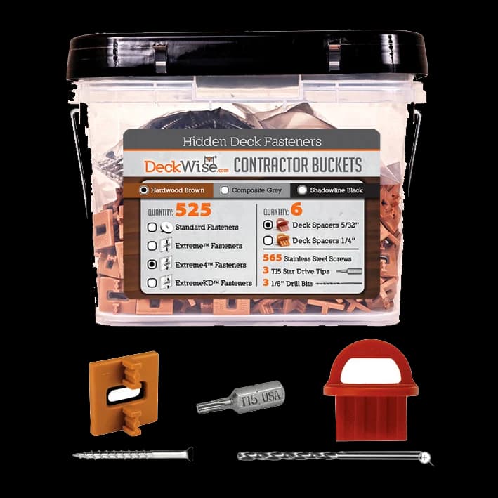 525 – Pack Extreme4 Ipe Clip Brown Hidden Deck Fastener Kit for Hardwoods
