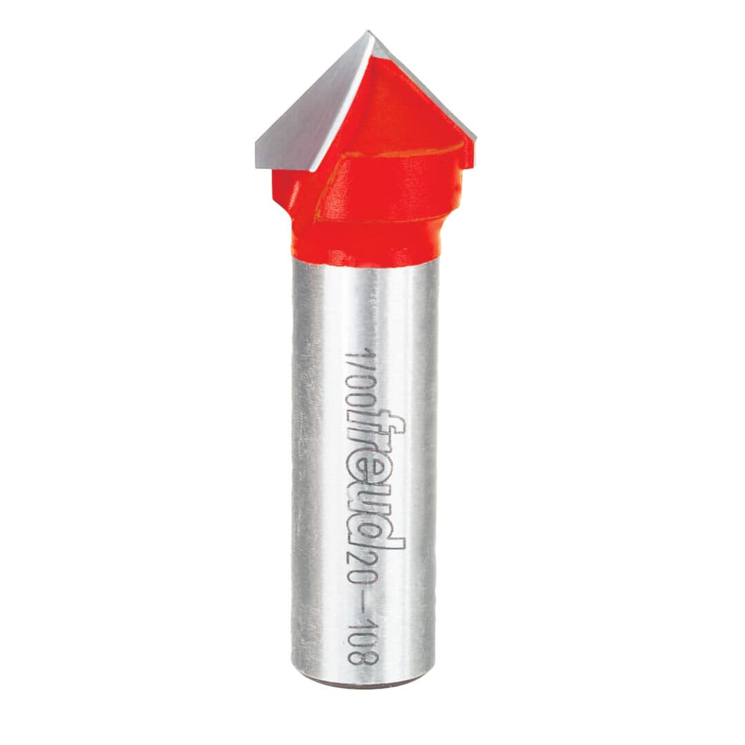 Freud 20-108, 3/4″ x 1/2″ “V” Grooving Bits, 1/2″ Shank