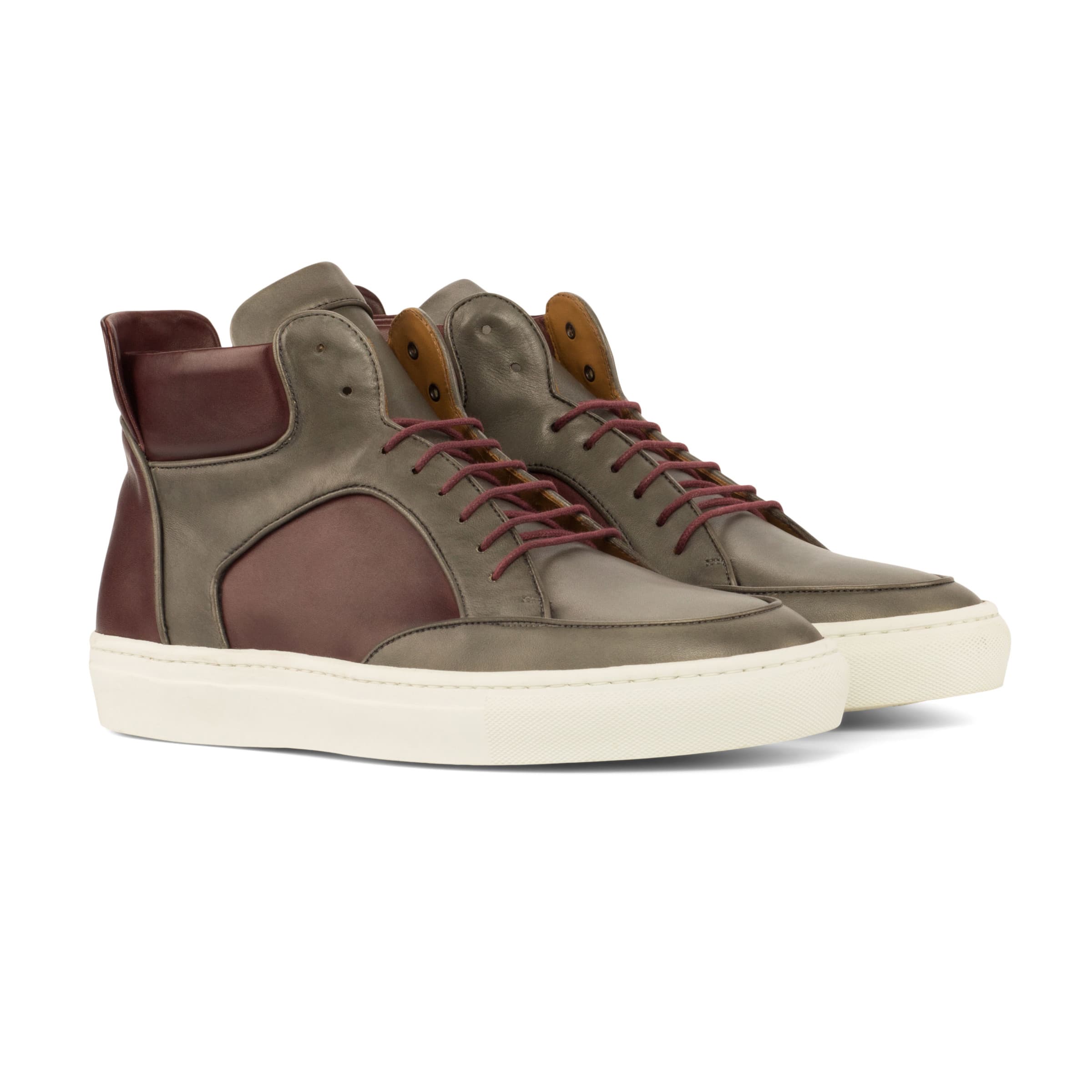 High Top: Burgundy/Grey