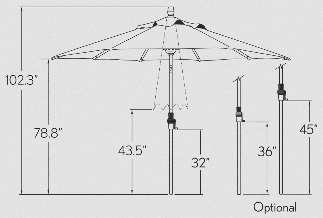 9′ Octagonal Umbrella w/ Collar Tilt - thumbnail 3
