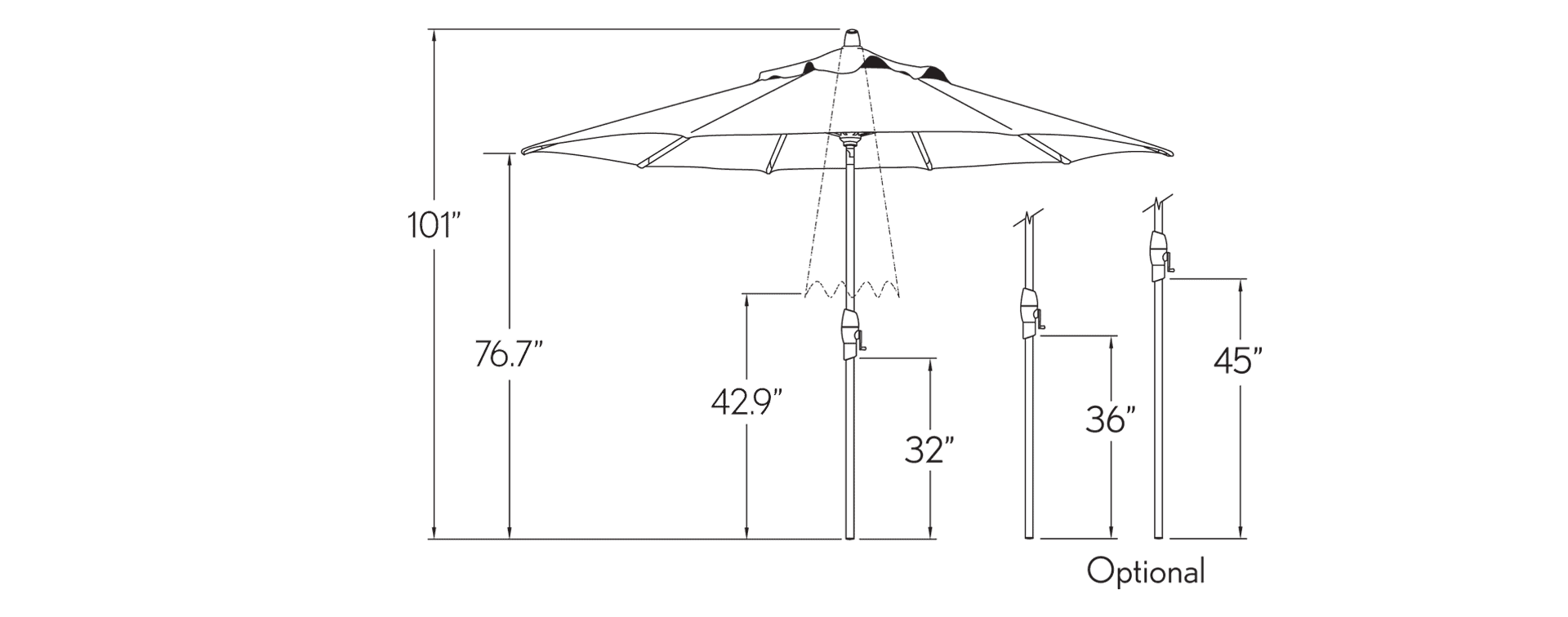 9′ Octagonal Umbrella w/ Auto Tilt - thumbnail 2