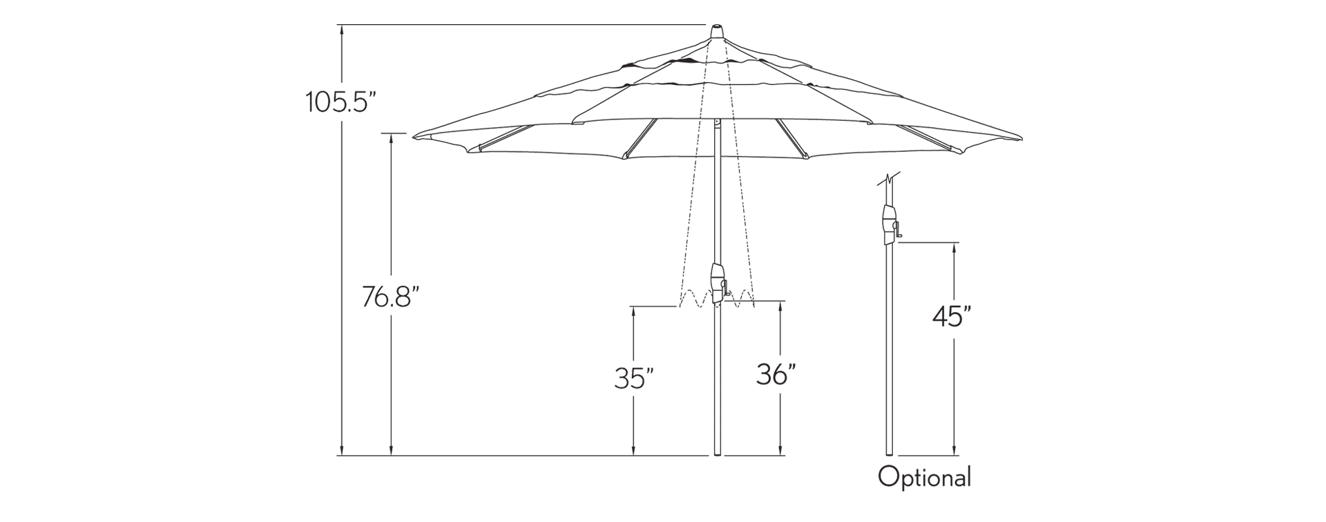 11′ Octagonal Umbrella w/ Auto Tilt - thumbnail 2