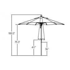 9′ Octagonal Hardwood Umbrella w/ Quad-Pully System - thumbnail 3