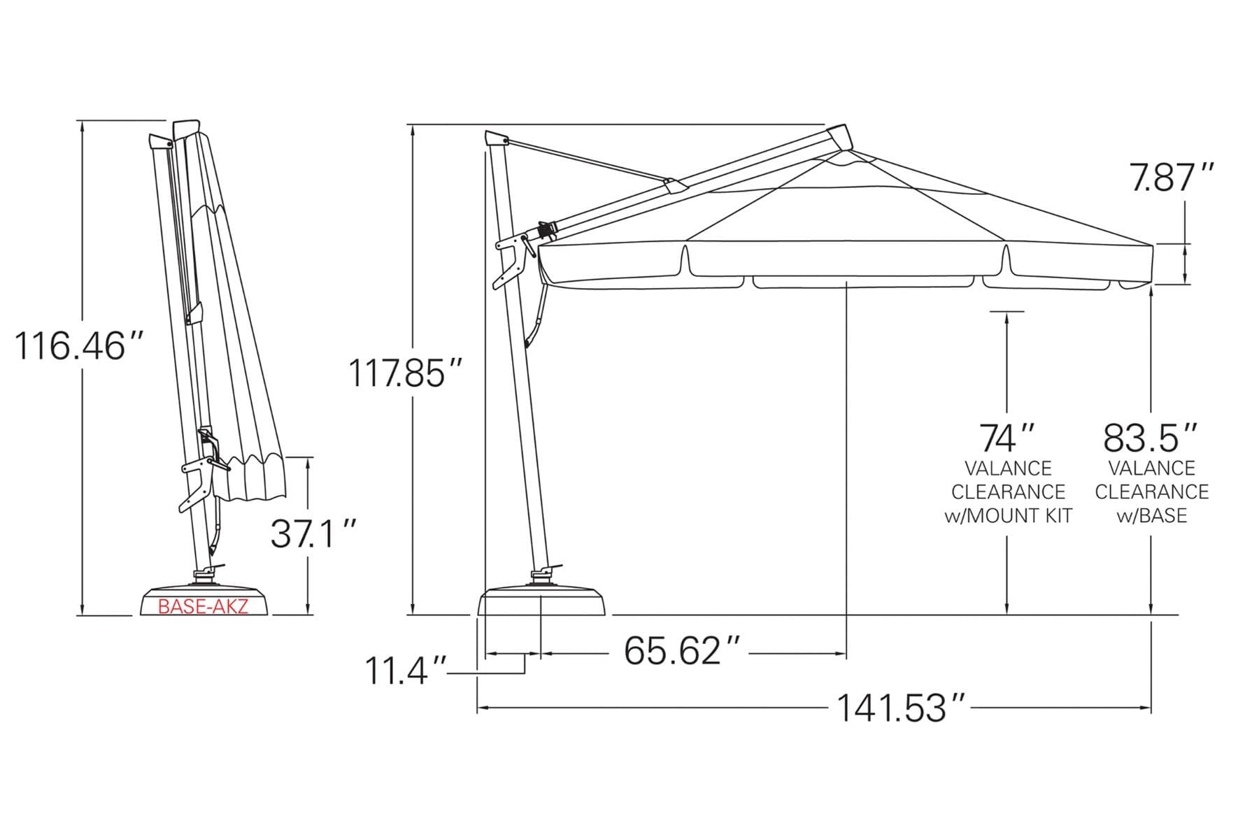 11′ Octagonal AKZ Plus Cantilever - thumbnail 3