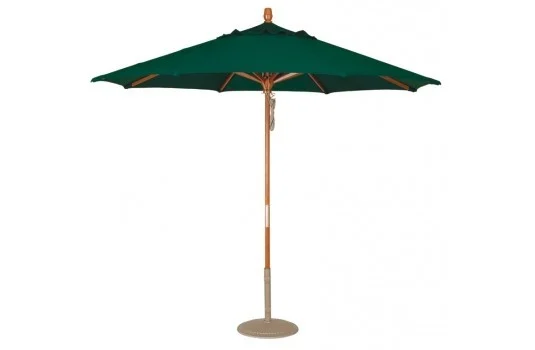 9′ Octagonal Hardwood Umbrella w/ Quad-Pully System
