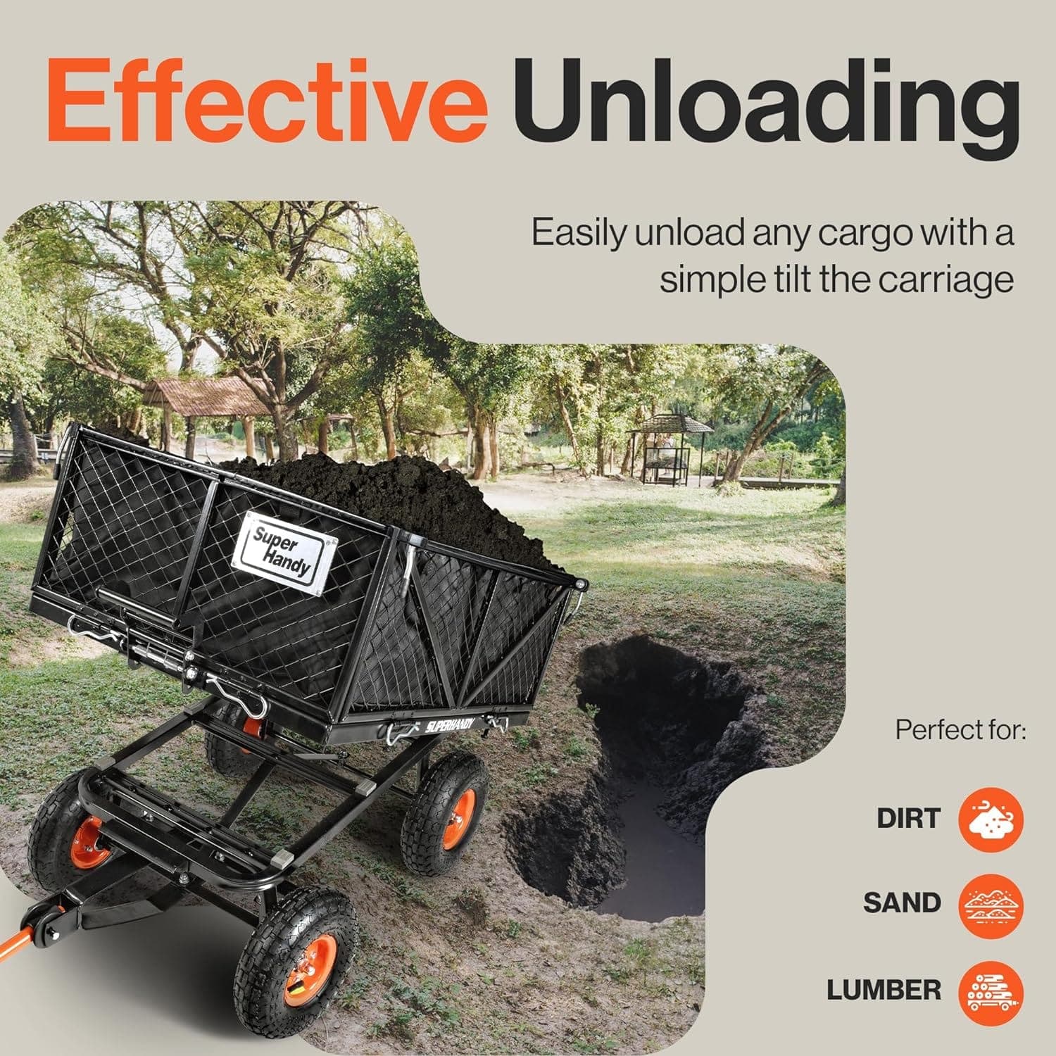 SuperHandy Towable Garden Cart - thumbnail 6