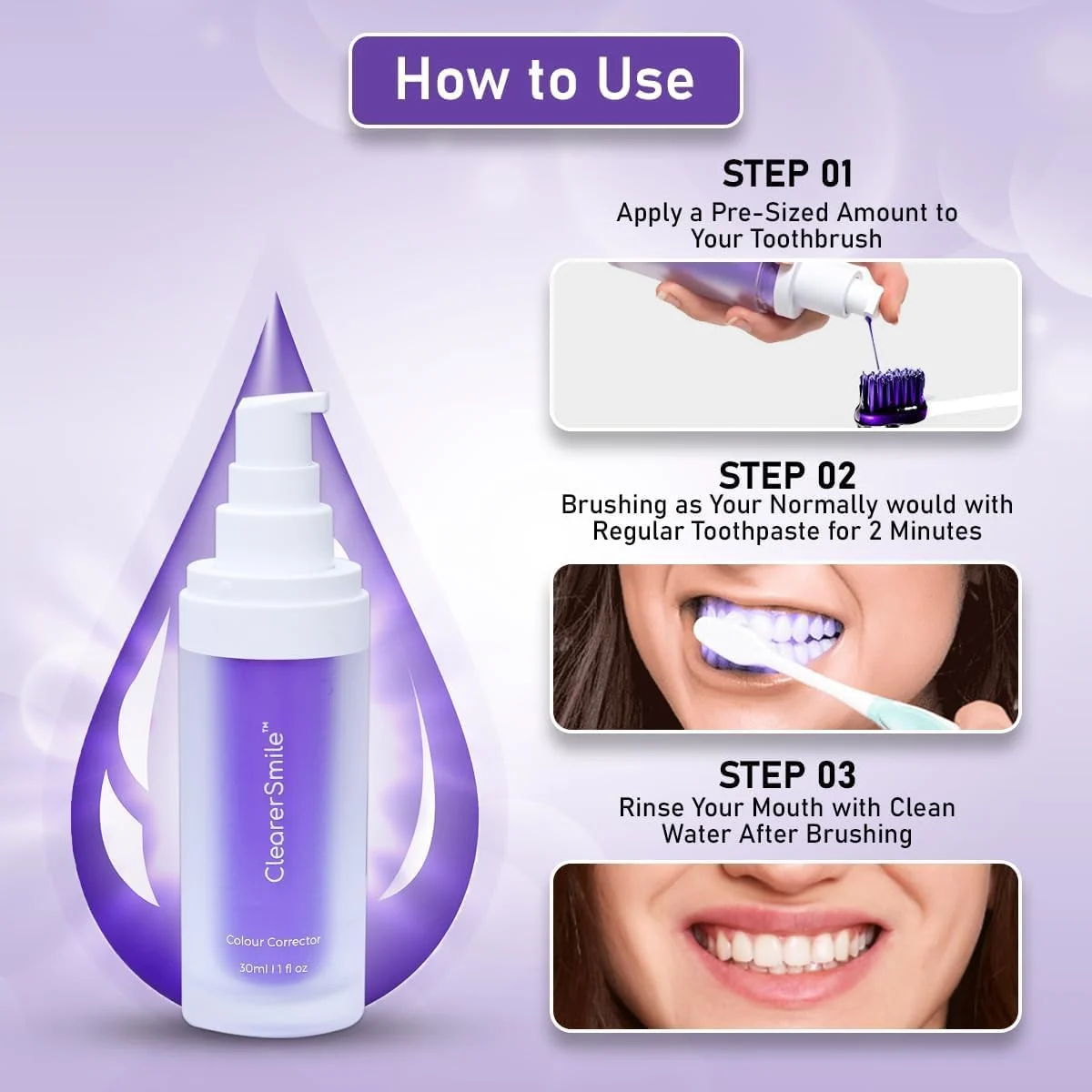 ClearerSmile™ Purple Toothpaste – Whitening for Sensitive Teeth - thumbnail 6