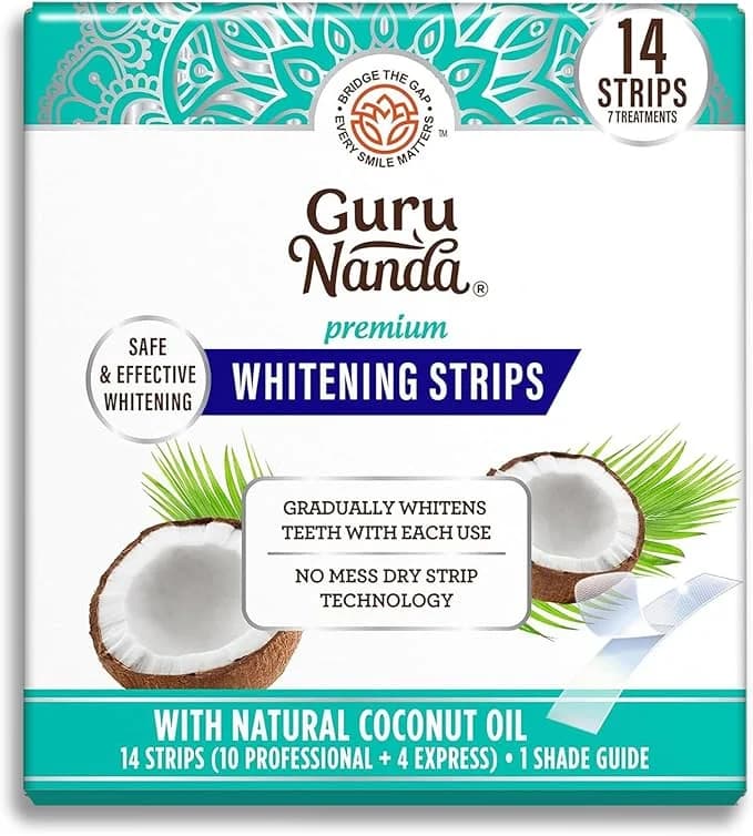 GuruNanda Teeth Whitening Strips – 7-Day Non-Slip Brightening Treatment