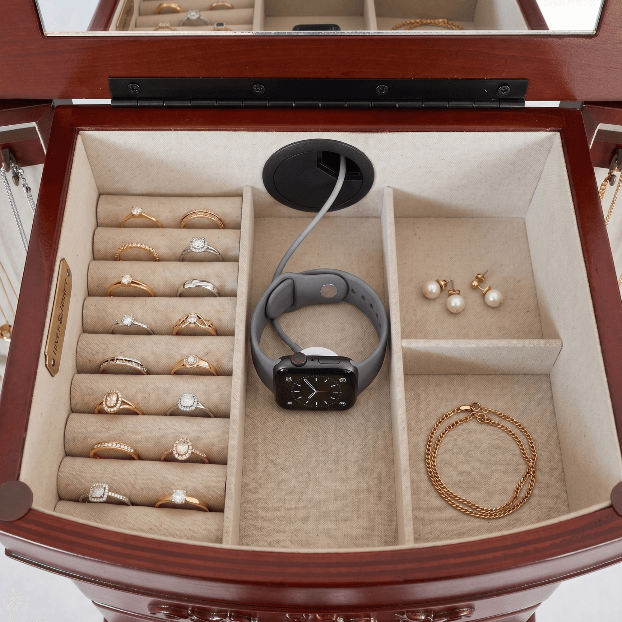 Morgan Jewelry Armoire ~ Cherry - thumbnail 3