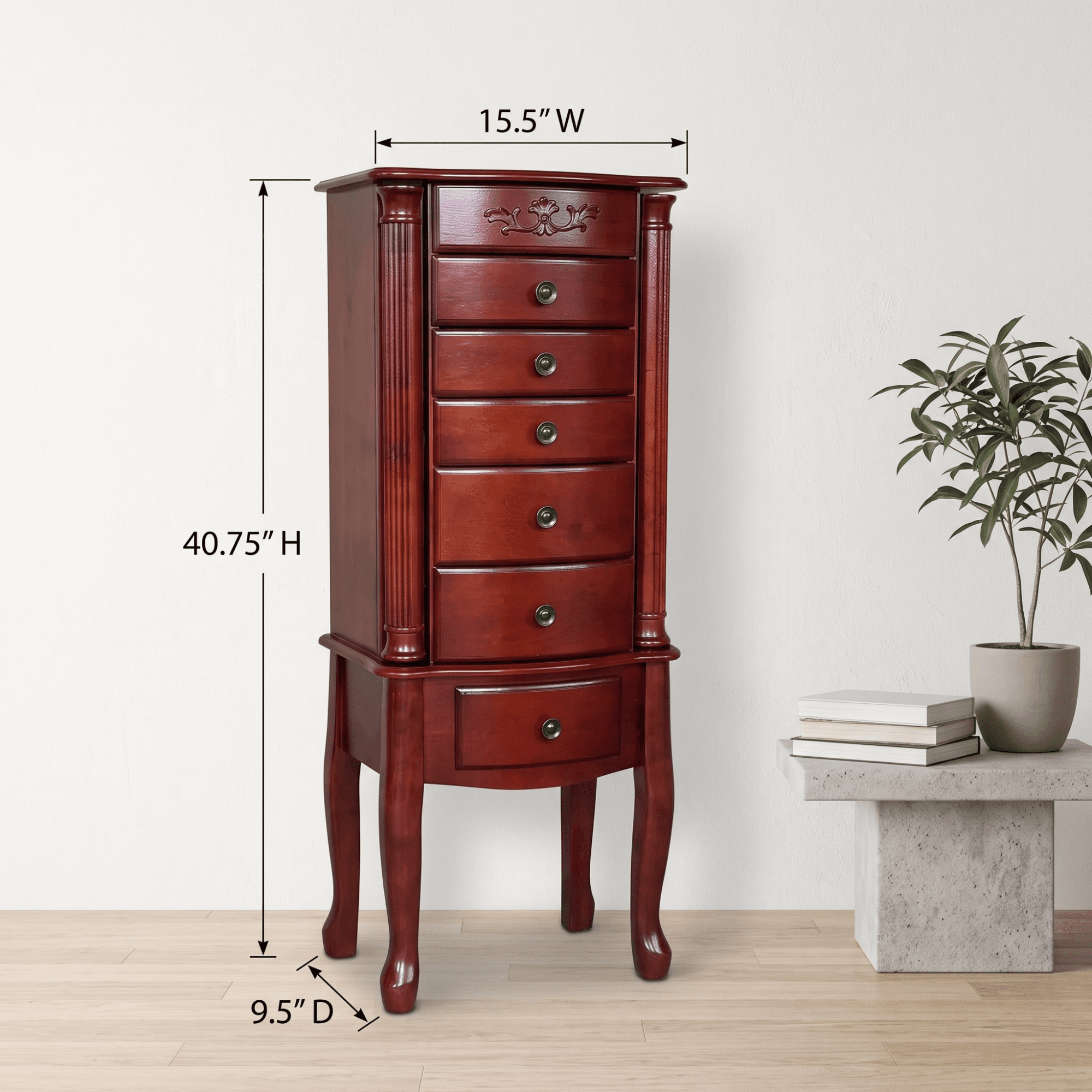 Morgan Jewelry Armoire ~ Cherry - thumbnail 7