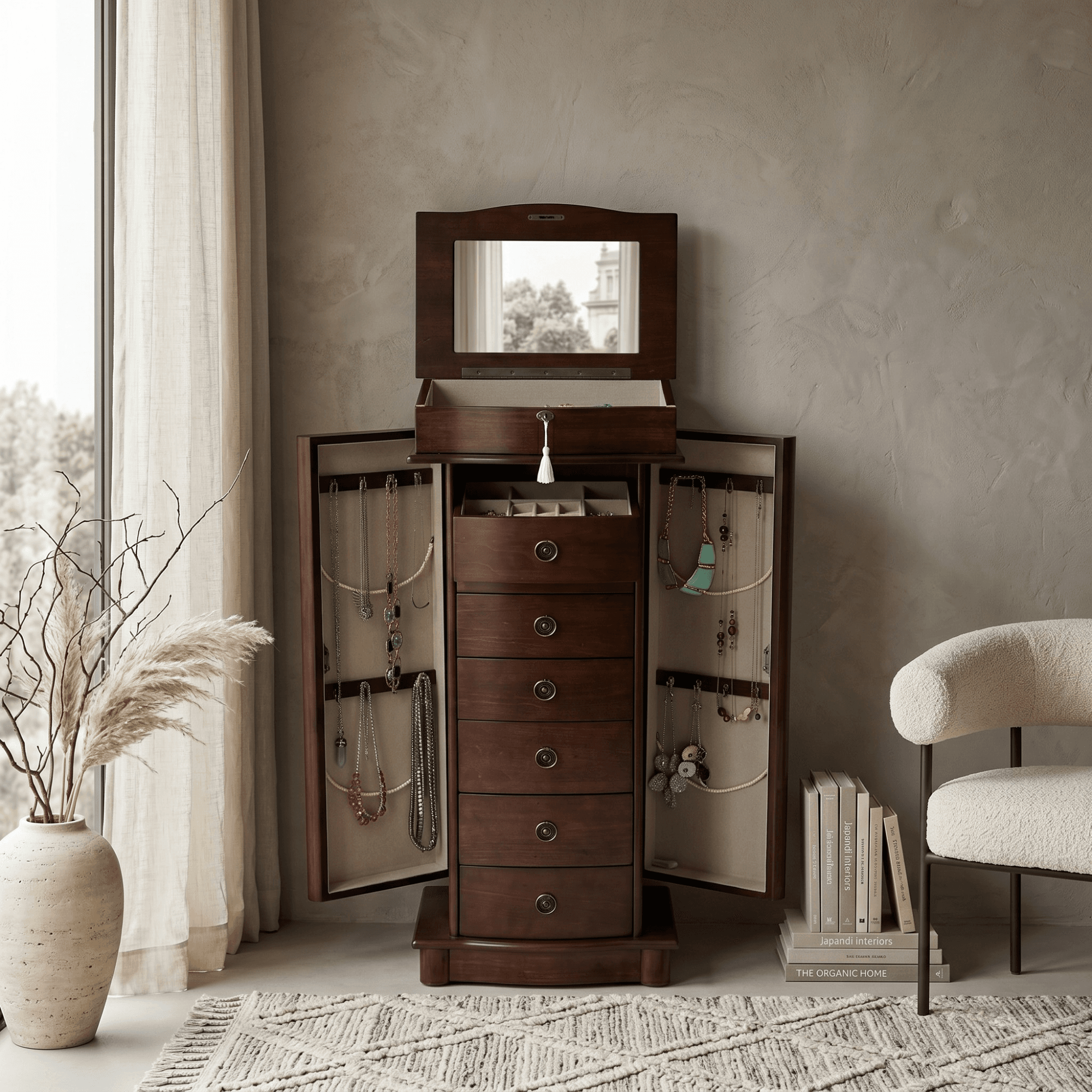 Naomi Jewelry Armoire ~ Walnut - thumbnail 7