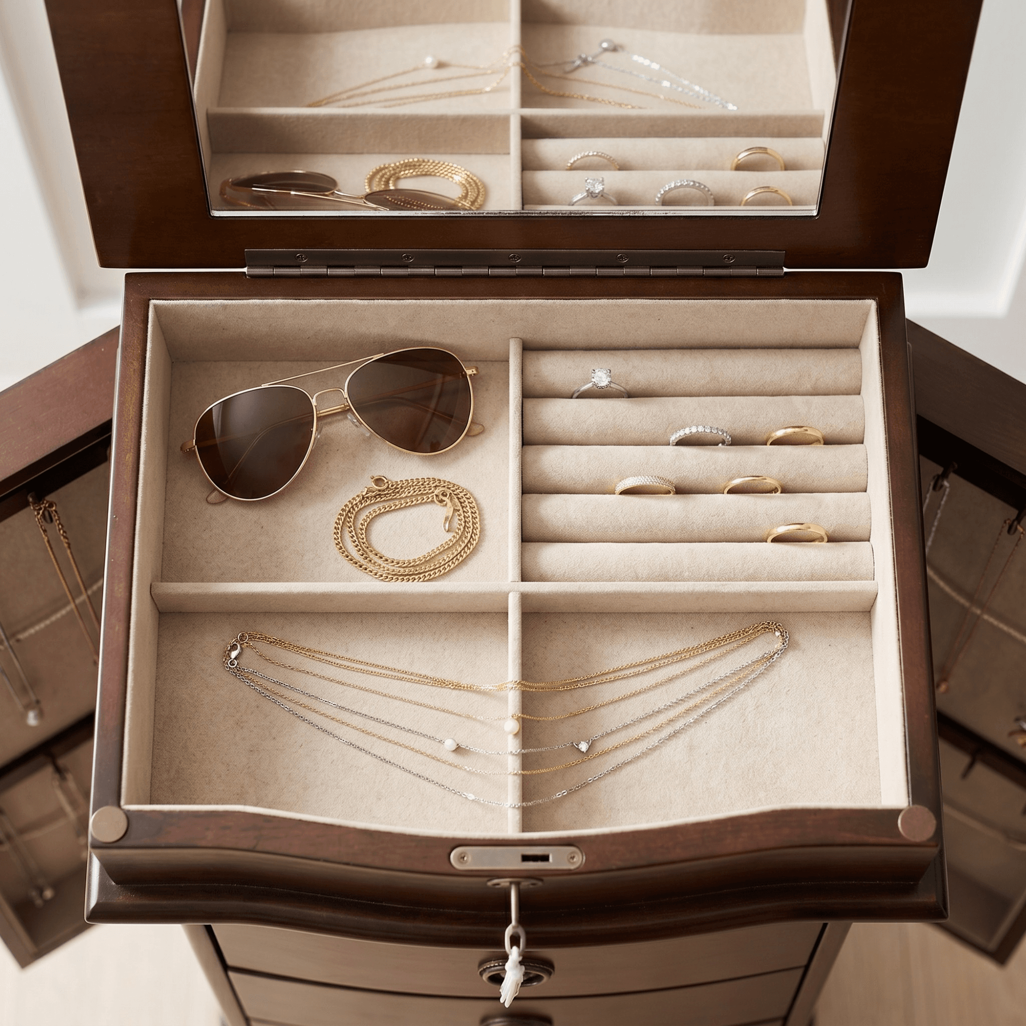 Naomi Jewelry Armoire ~ Walnut - thumbnail 3