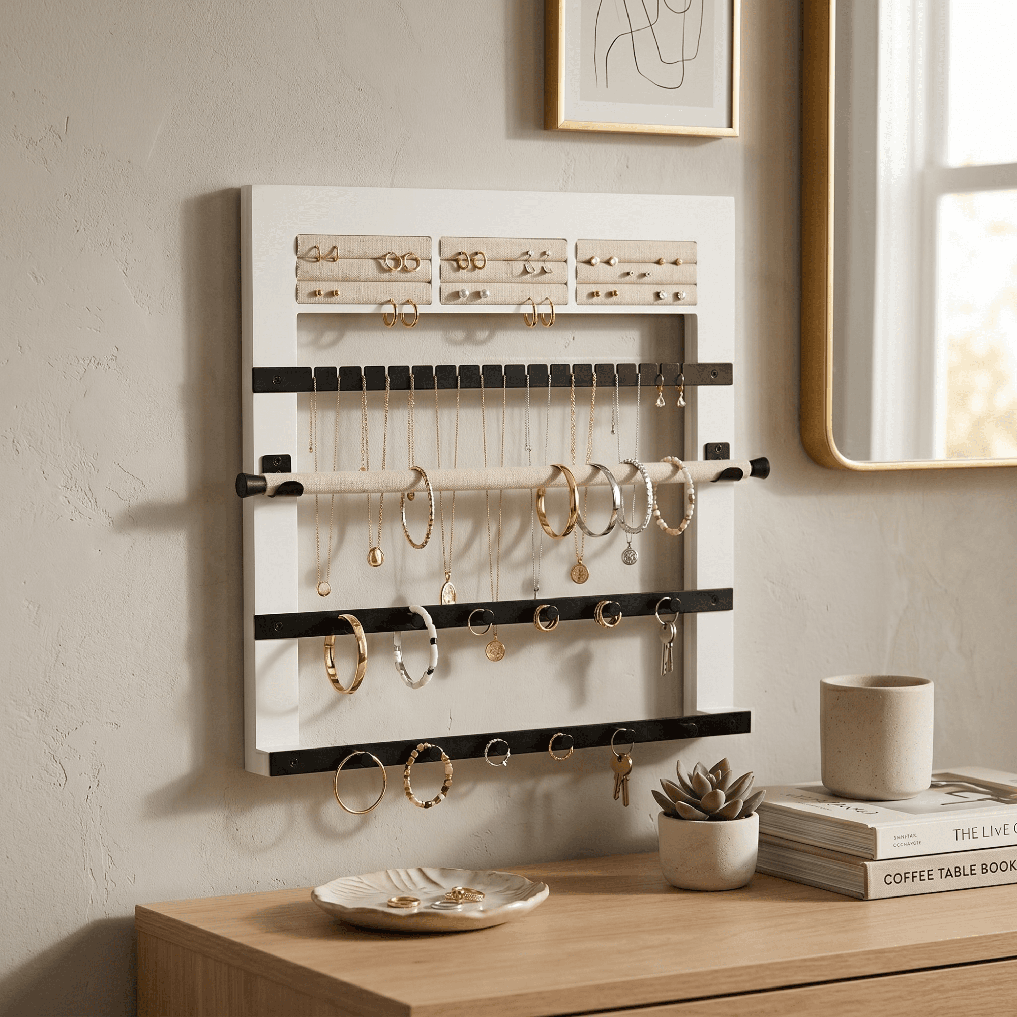 Tori Hanging Jewelry Display Organizer ~ White - thumbnail 4