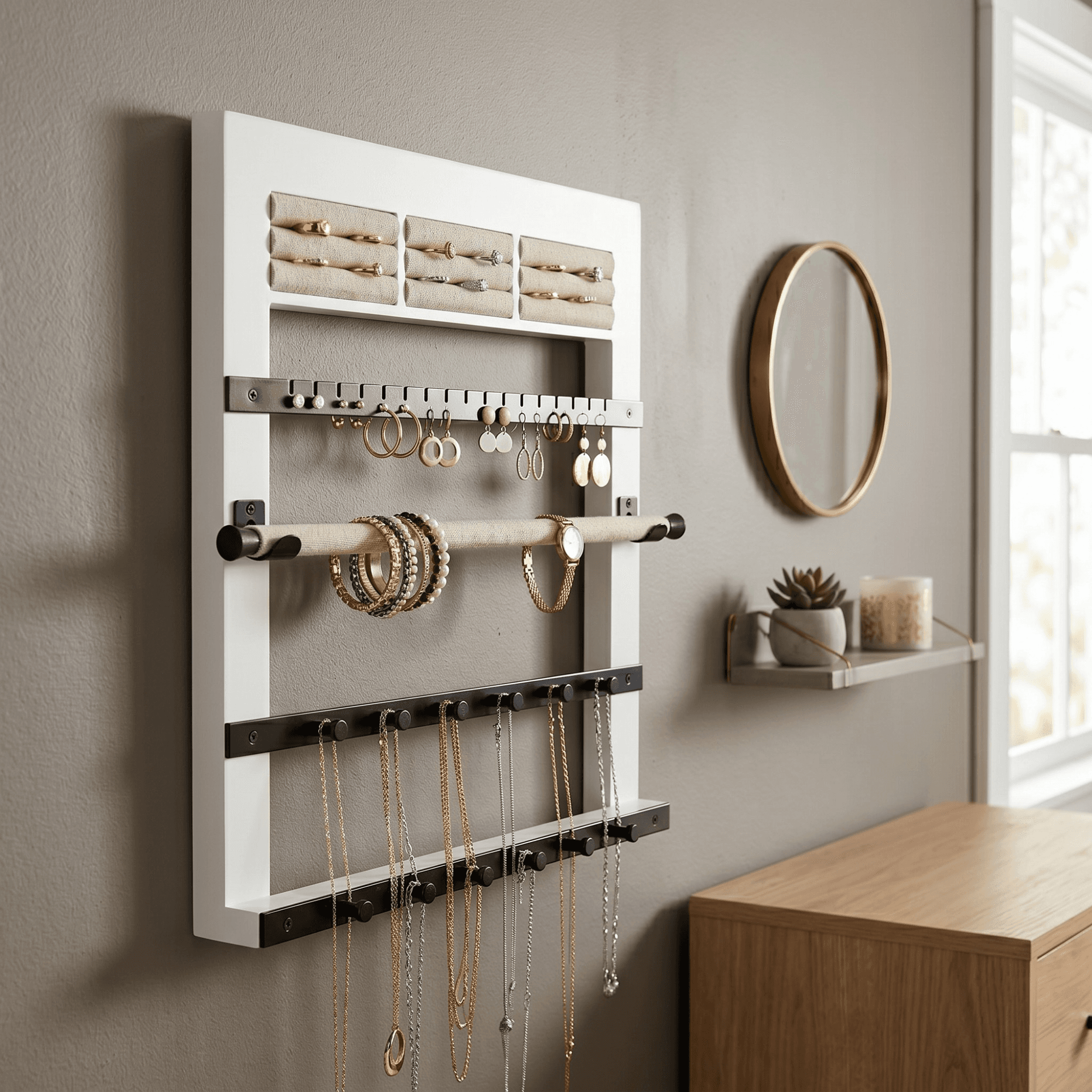 Tori Hanging Jewelry Display Organizer ~ White - thumbnail 5