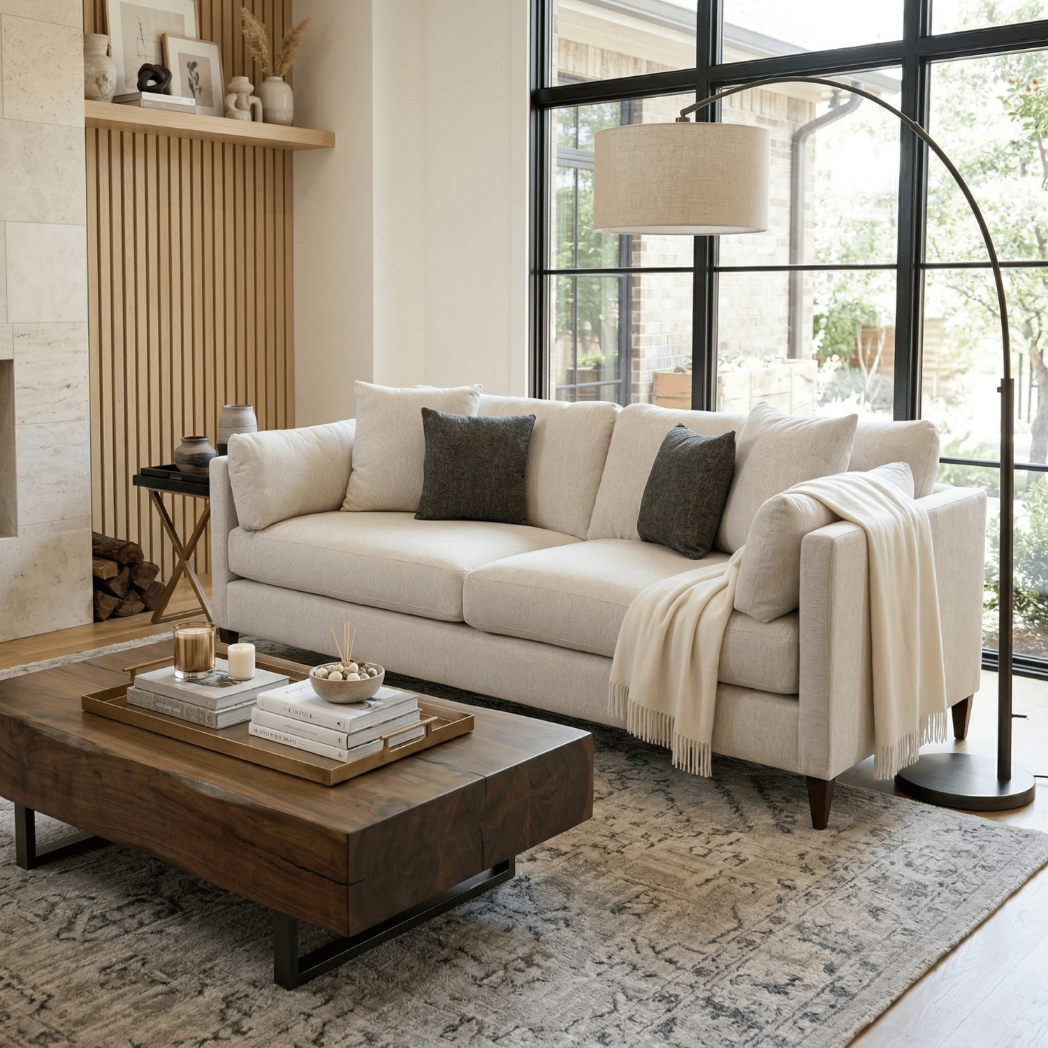 Uptown 96″ Sofa, White - thumbnail 3