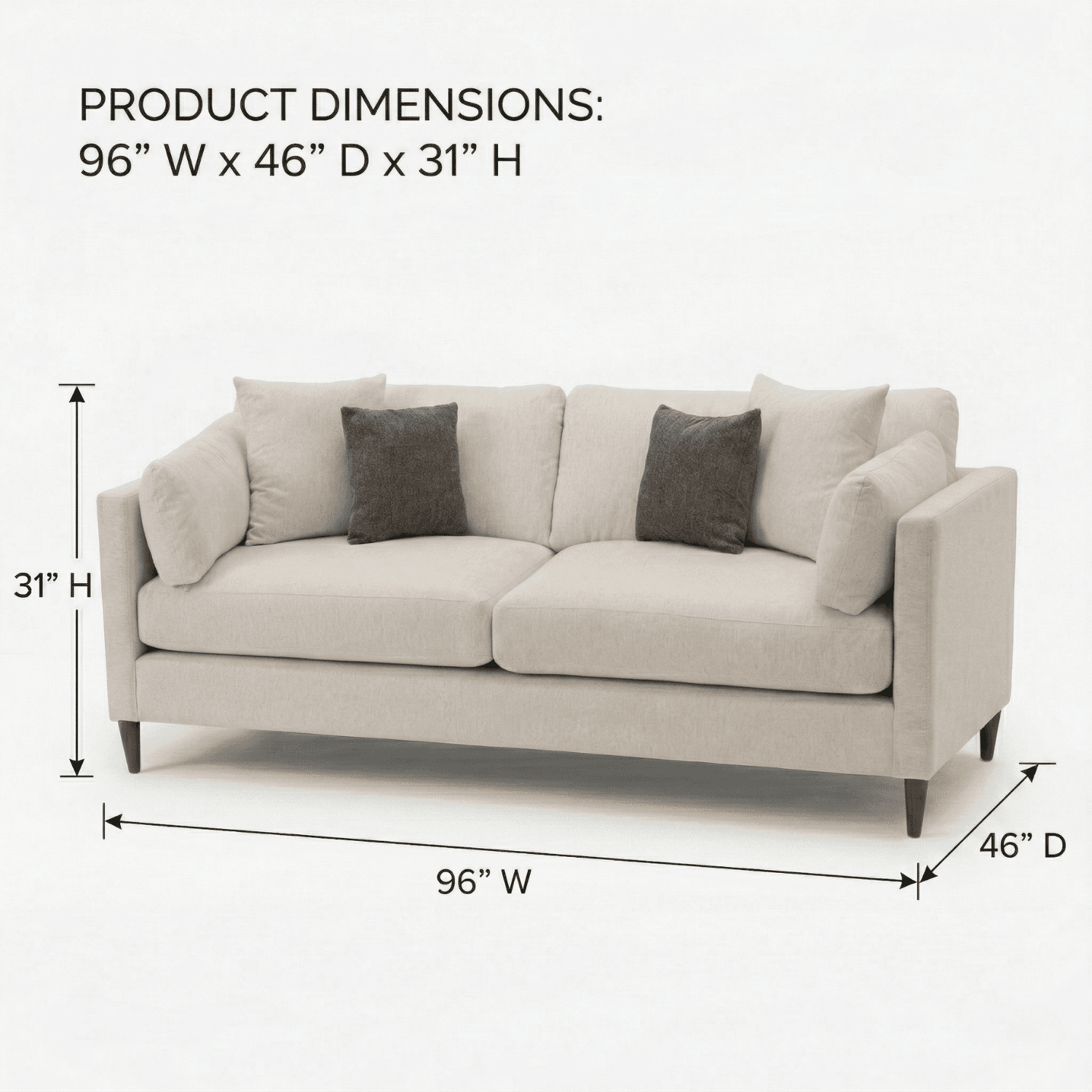 Uptown 96″ Sofa, White - thumbnail 7