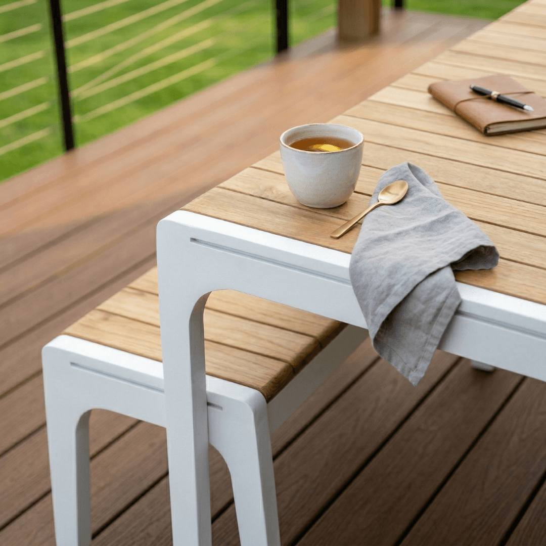 Catalina Largo Patio Dining Table, White - thumbnail 3