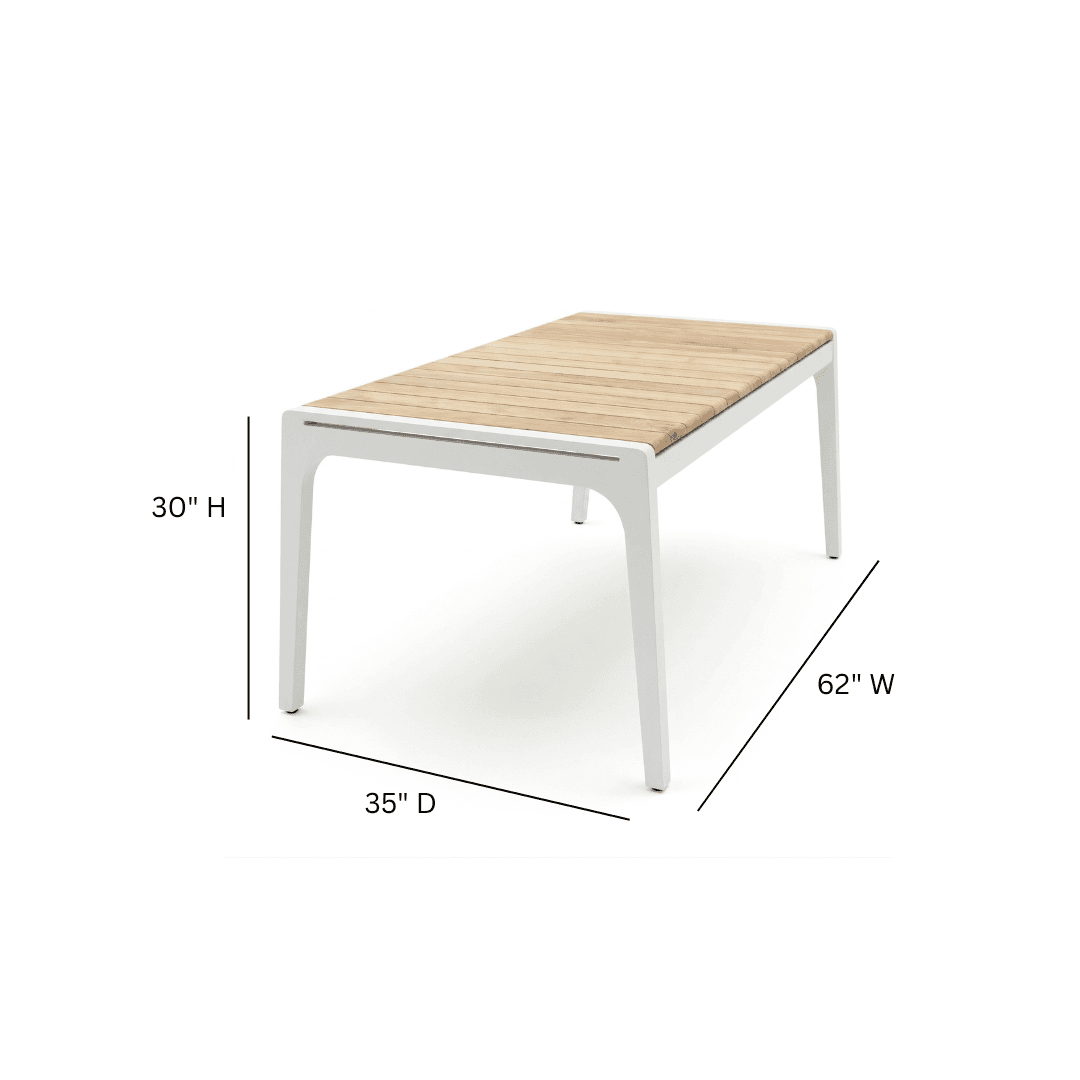 Catalina Largo Patio Dining Table, White - thumbnail 7