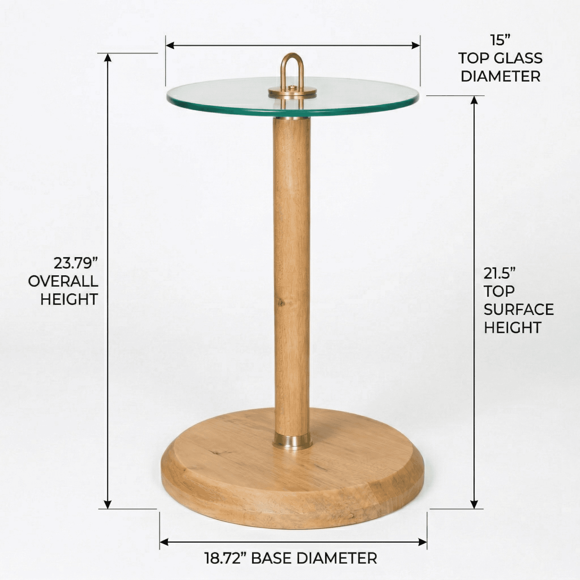 Durian Glass Top Side Table, Natural - thumbnail 7