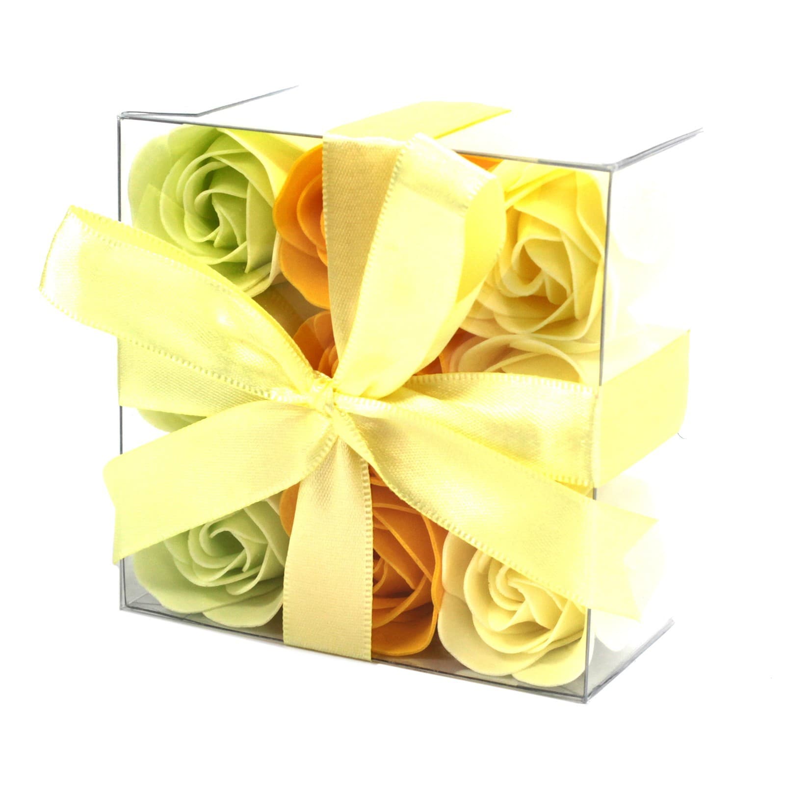 9 Yellow Roses Soap Flower Gift Box
