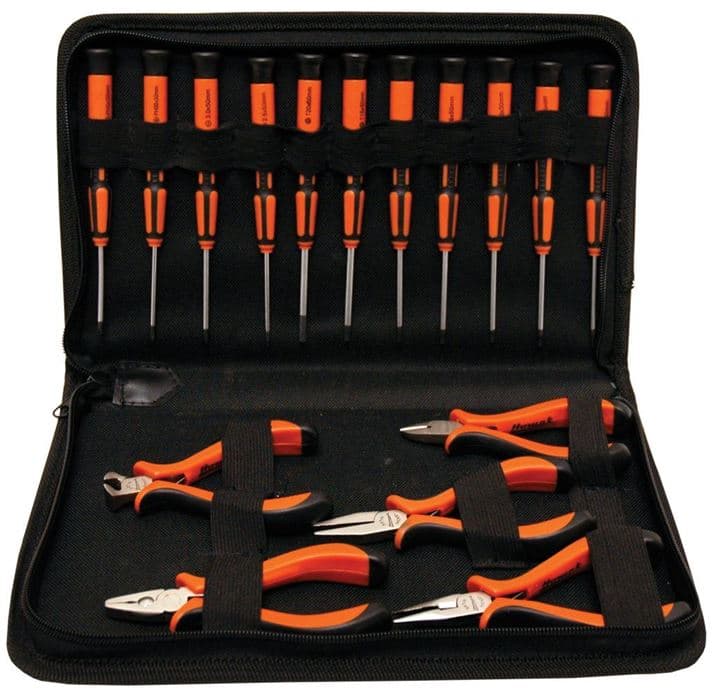 Precision Screwdriver and Pliers Set: 16 Pieces