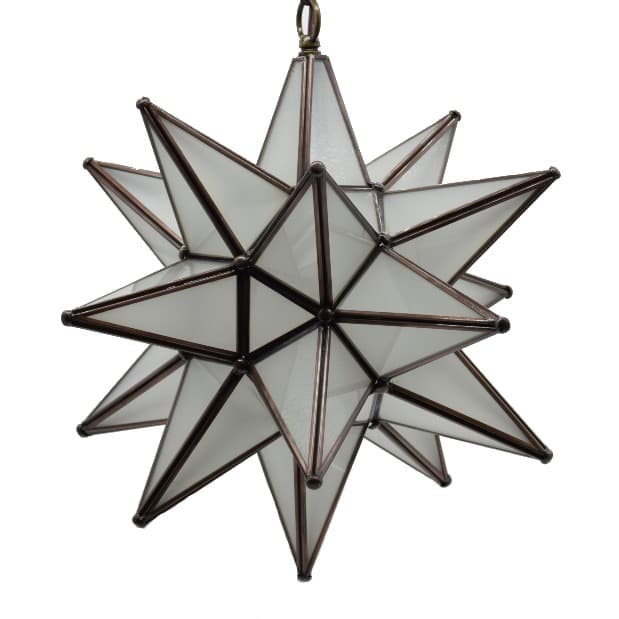 “As Is” 15 Inch Frosted White Glass Star Lights (#3) 15% Off!