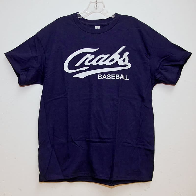 Navy TShirt | Script Crabs Logo
