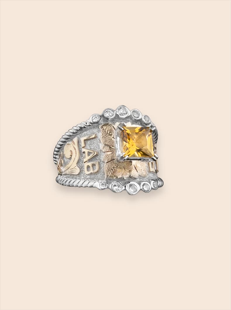 Custom Rope & Crystal Ring