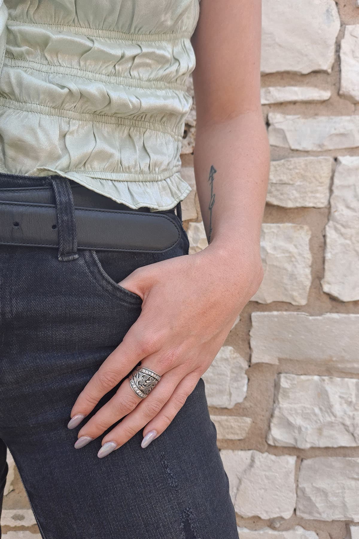 Sterling &amp; Crystal Statement Ring - thumbnail 3