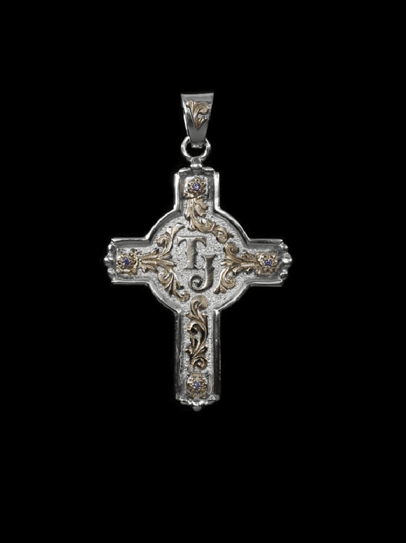 Custom Ranch Brand Cross Pendant - thumbnail 7