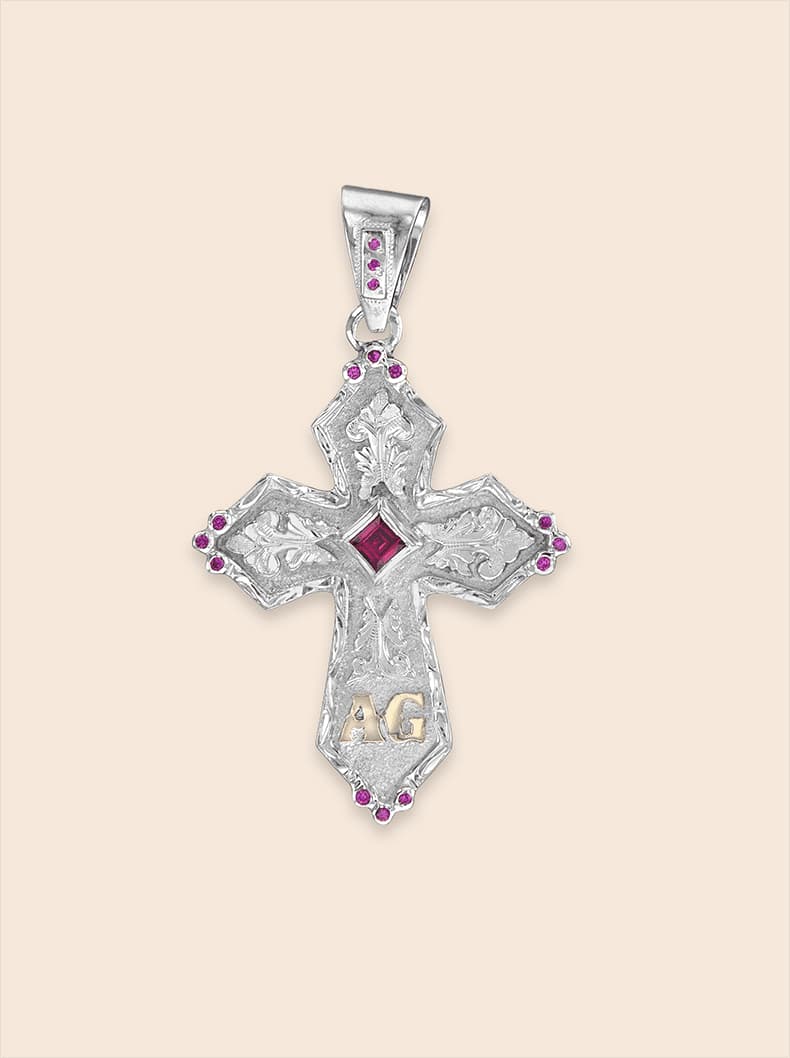Custom Stone & Crystal Cross