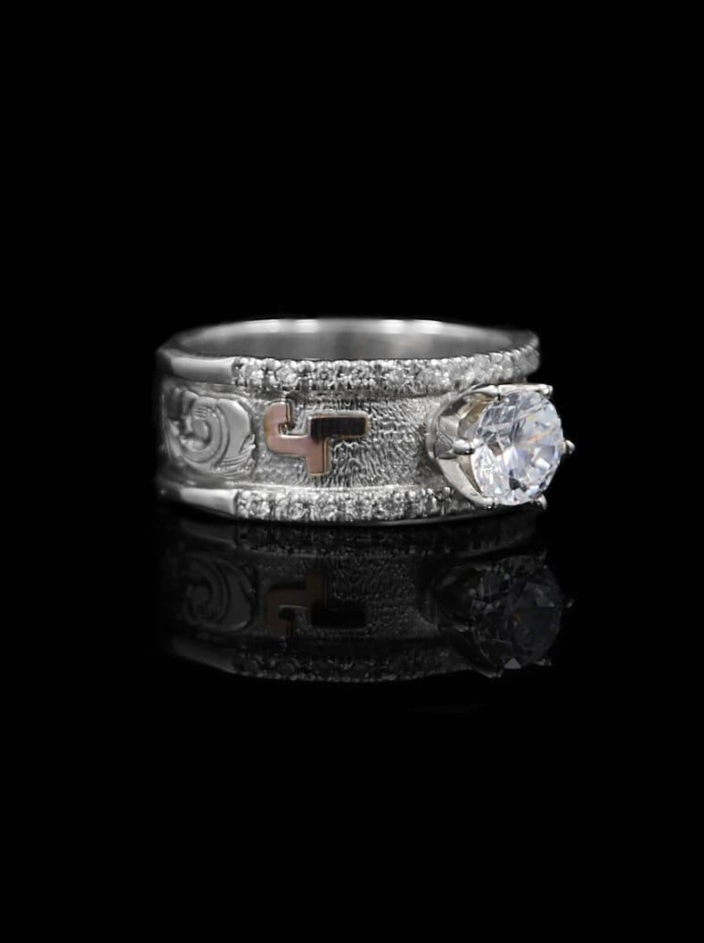 Custom Western Solitaire Ring - thumbnail 8
