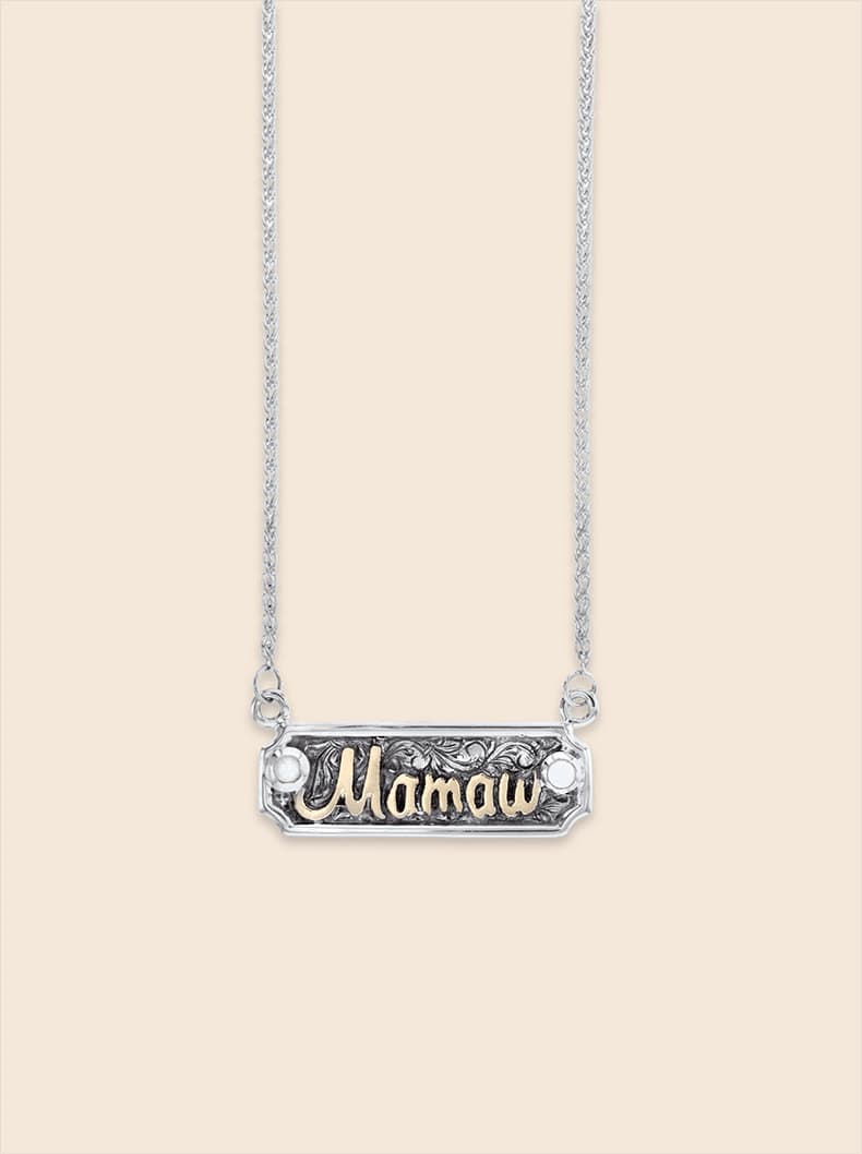 Custom Name Necklace w/ Stones - thumbnail 3