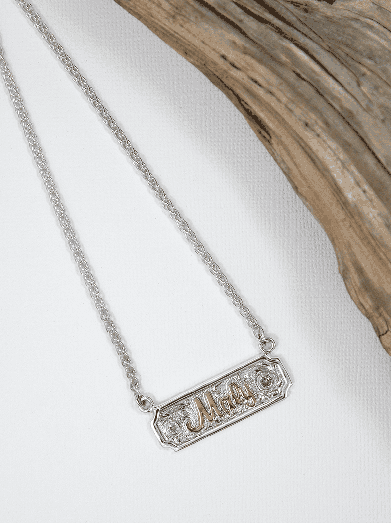 Custom Name Necklace w/ Stones - thumbnail 4