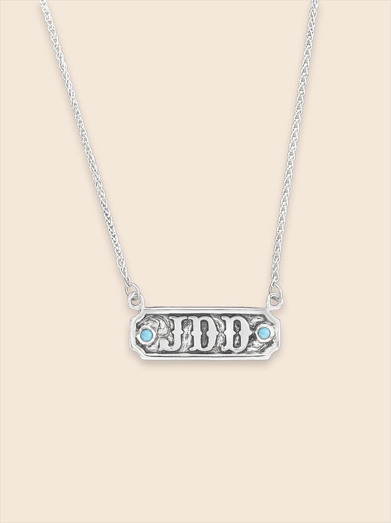 Custom Name Necklace w/ Stones - thumbnail 2