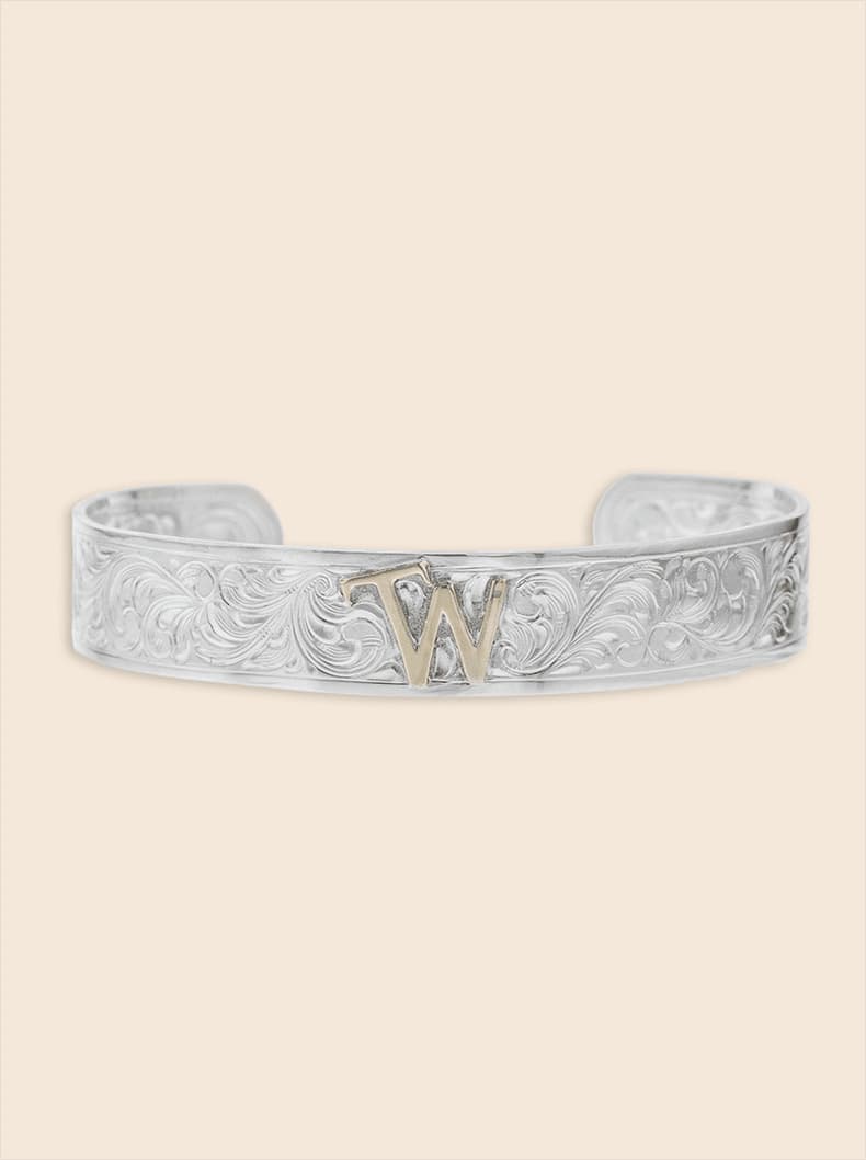 Custom Engraved Silver Cuff
