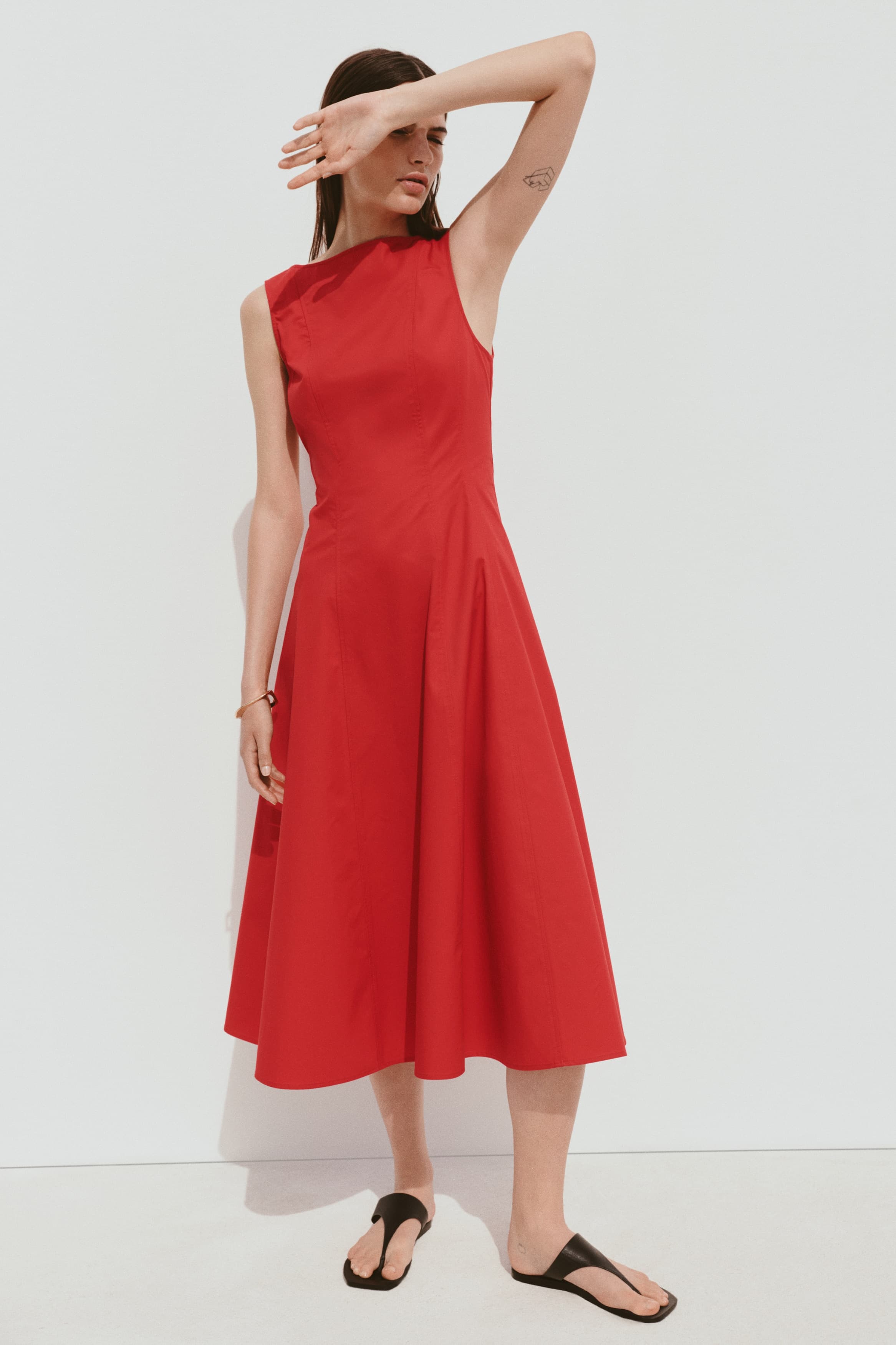 Cutout Twill Dress