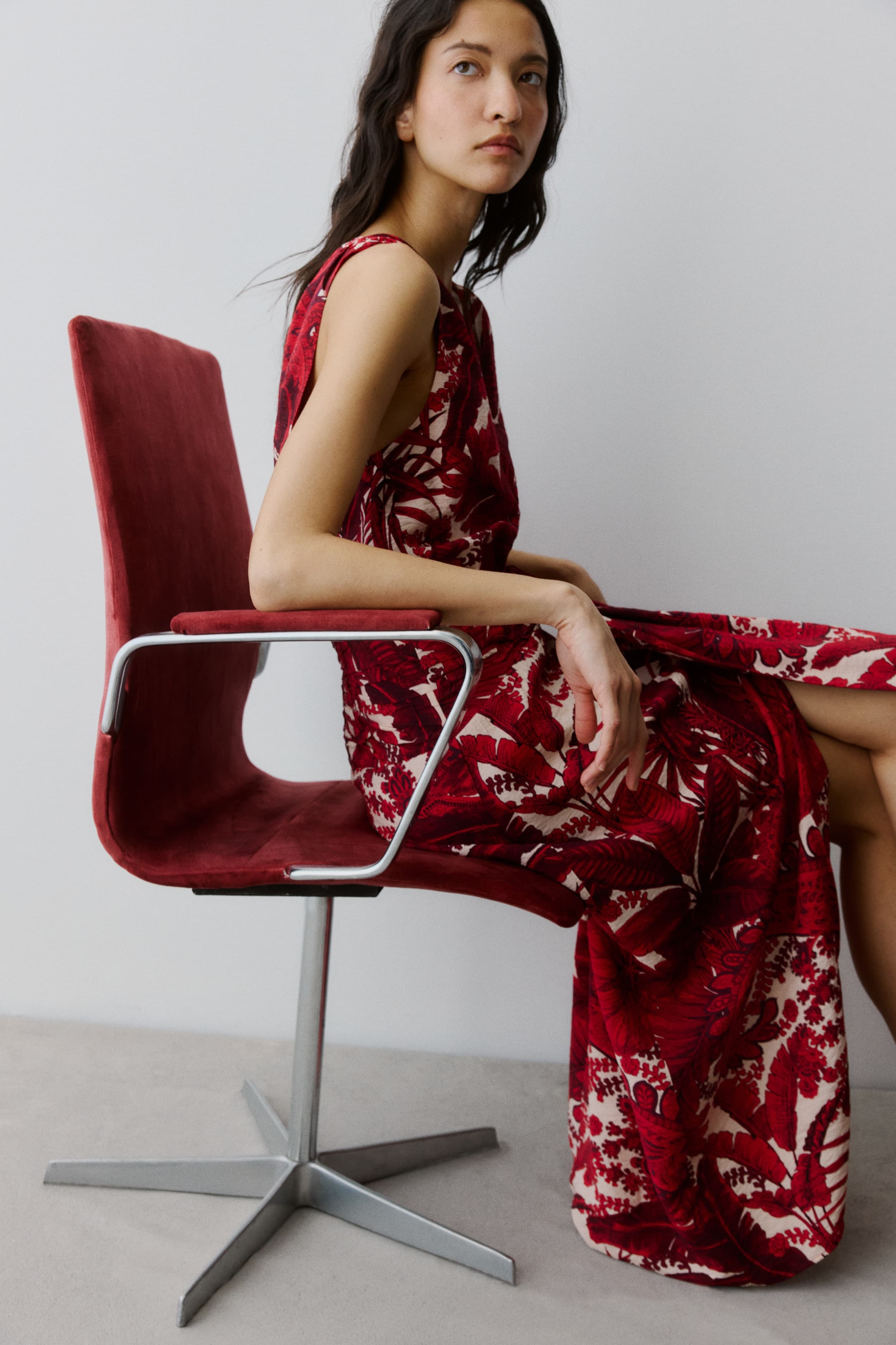 V-Neck Midi Dress