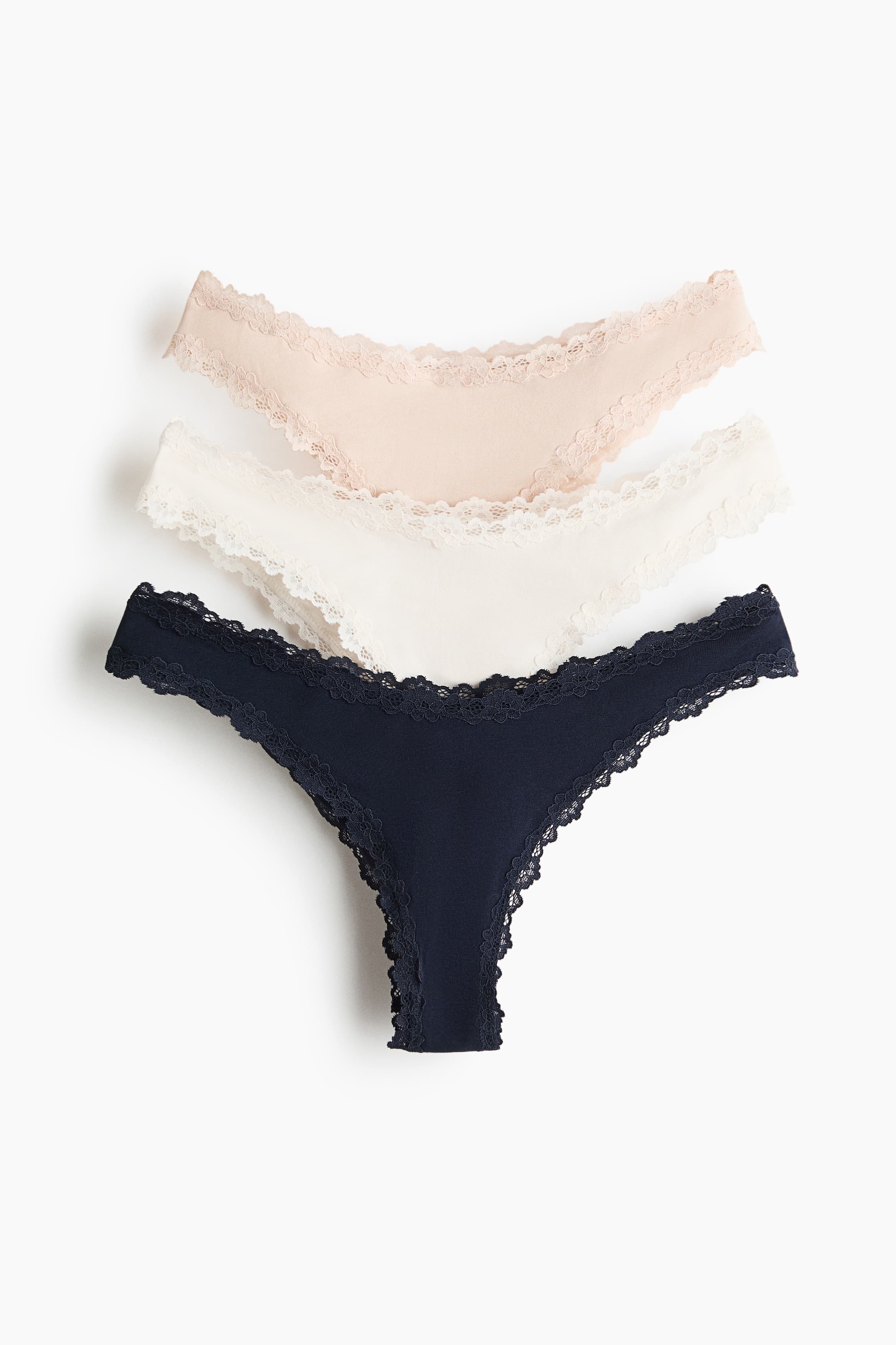 3-Pack Lace-Trimmed Brazilian Briefs