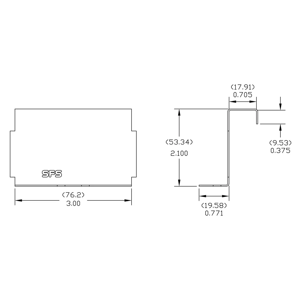 2″ HL200 Fixed Clip (22ga Galv.) - thumbnail 3