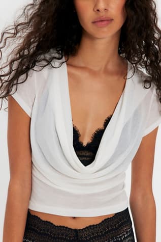 Air Sign Cowl-Neck Tee