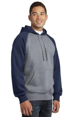 ST267R Sport-Tek® Raglan Colorblock Pullover Hooded Sweatshirt - thumbnail 2