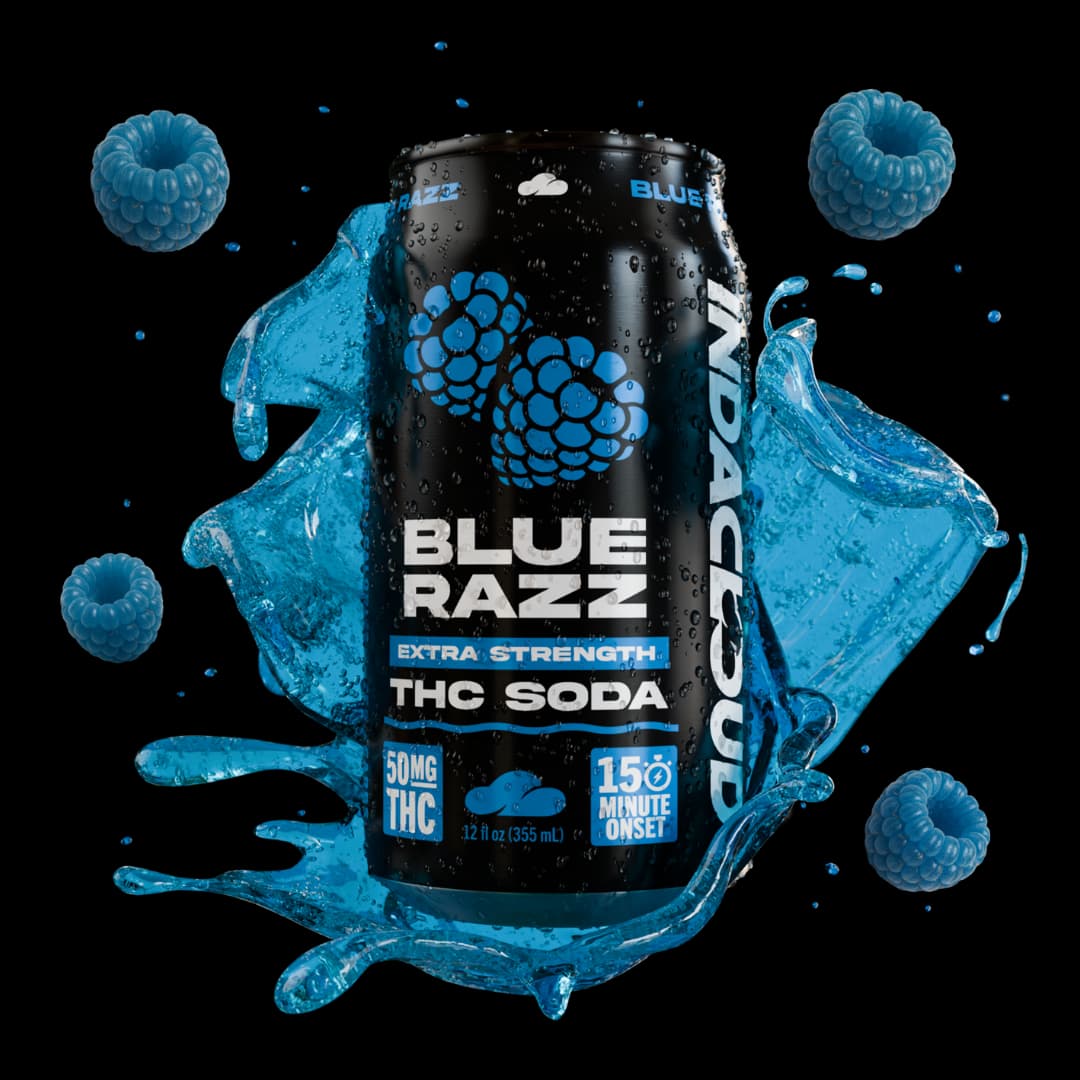 Blue Razz 50mg Sugarfree THC Soda