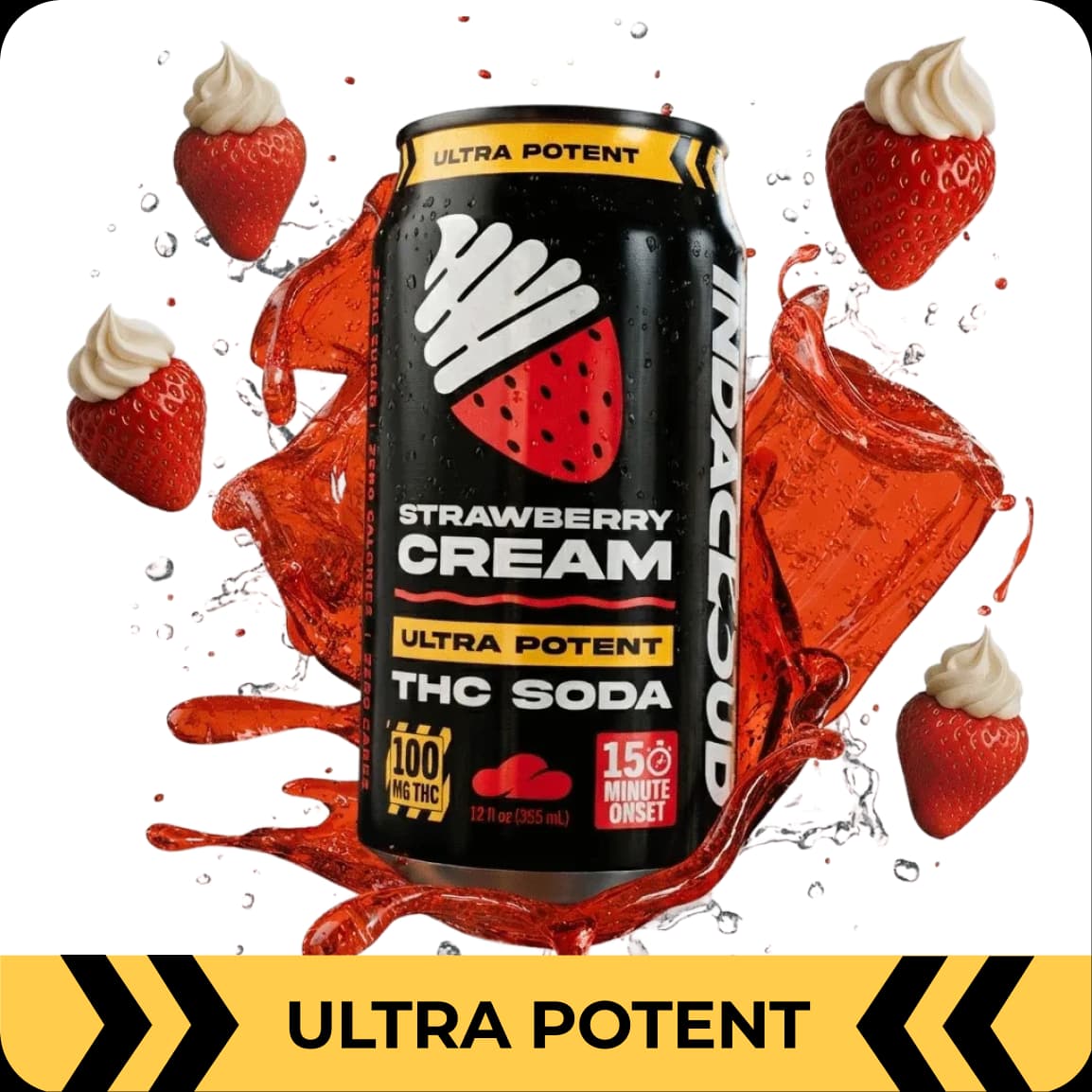 Strawberry Cream 100mg THC Soda